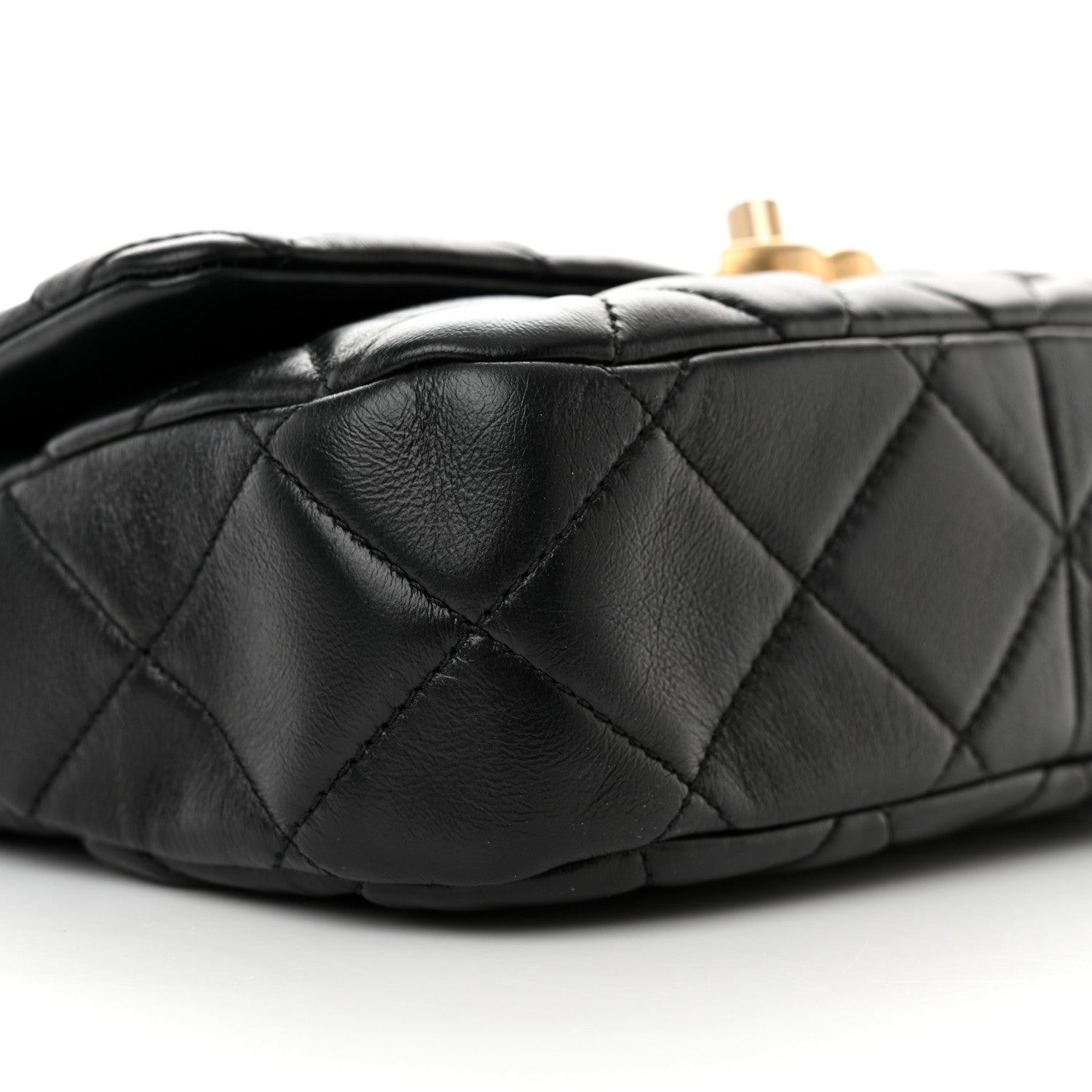 Chanel Lambskin Quilted Small Lacquered Chain Flap Black 9 of 10