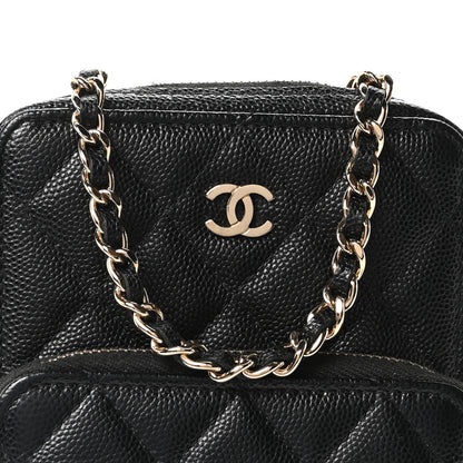 Chanel Caviar Quilted Phone Holder With Chain Black 9 of 11