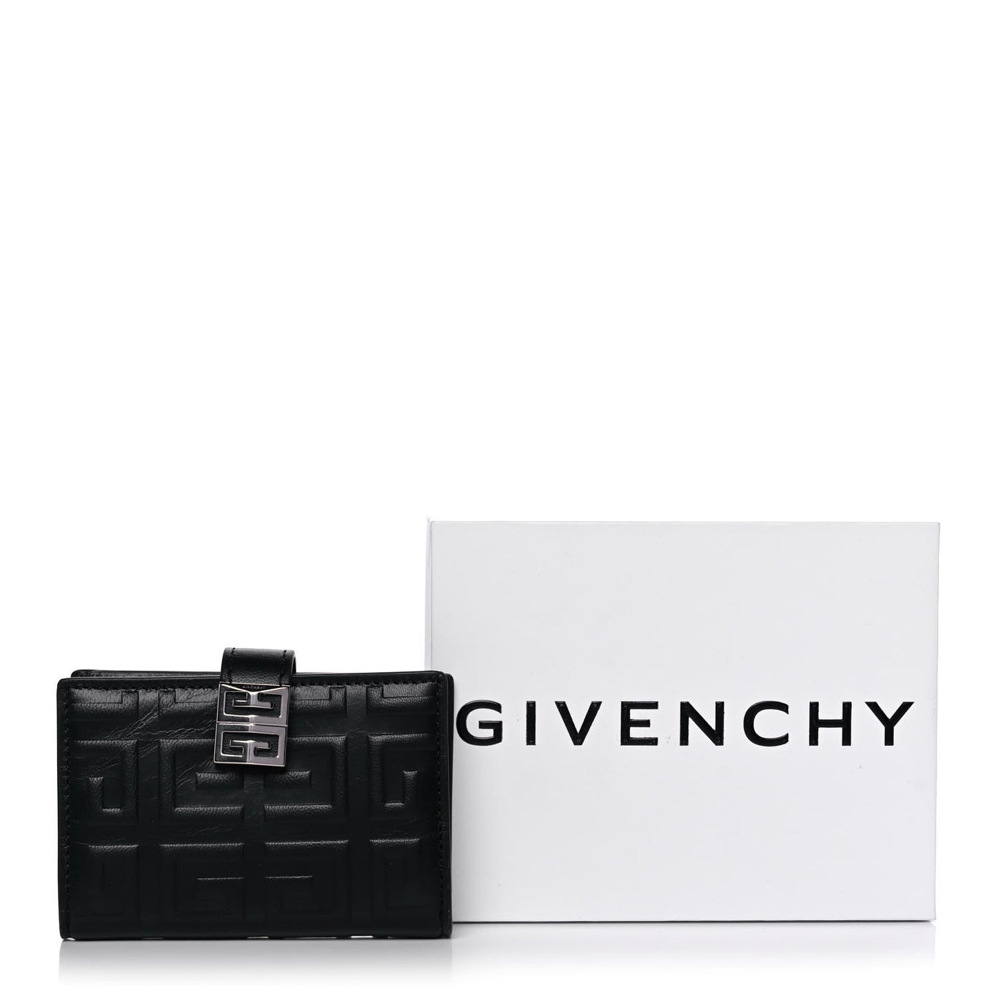 Lambskin Logo Embossed 4G High Frequency Card Case Black