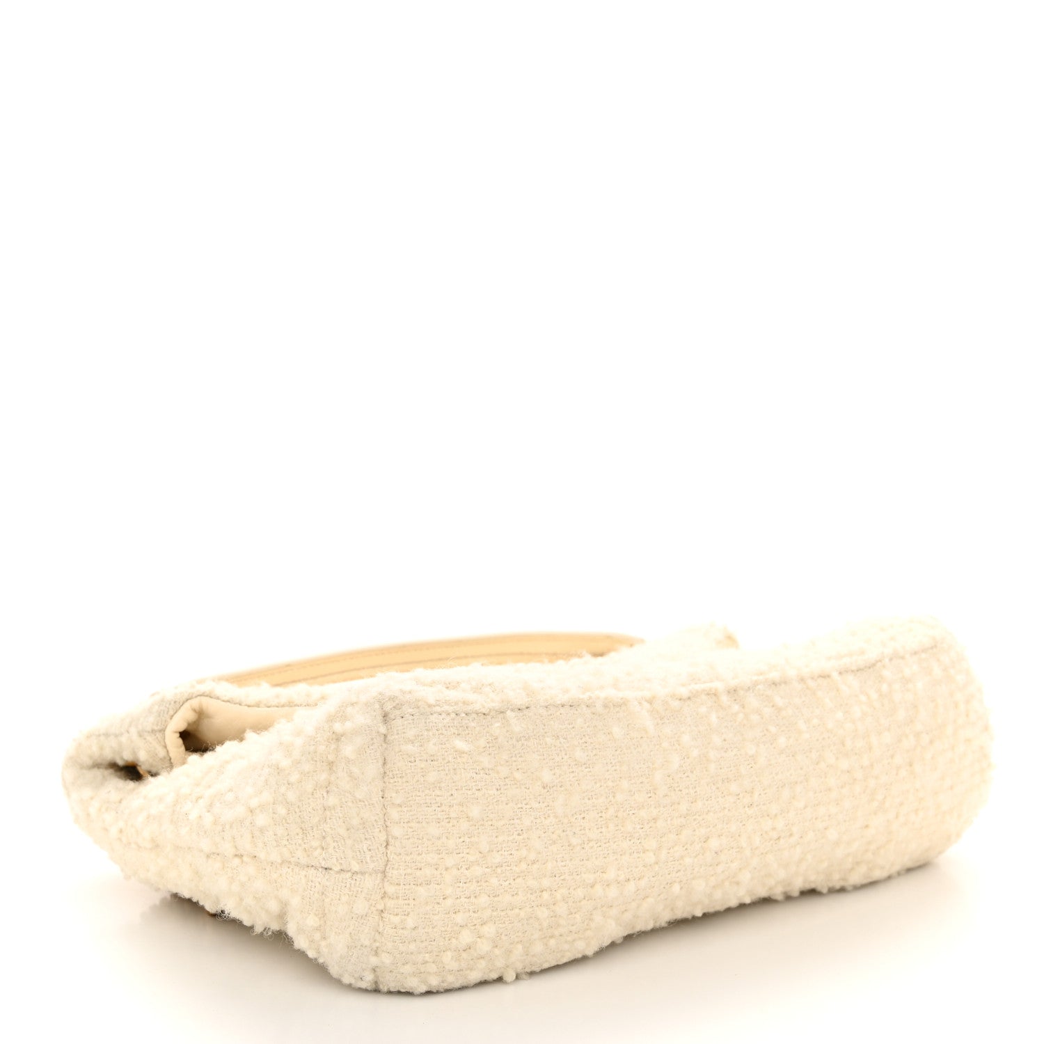 Saint Laurent Boucle Tweed Quilted Small Loulou Puffer Monogram Chain Satchel Crema Soft 4 of 12