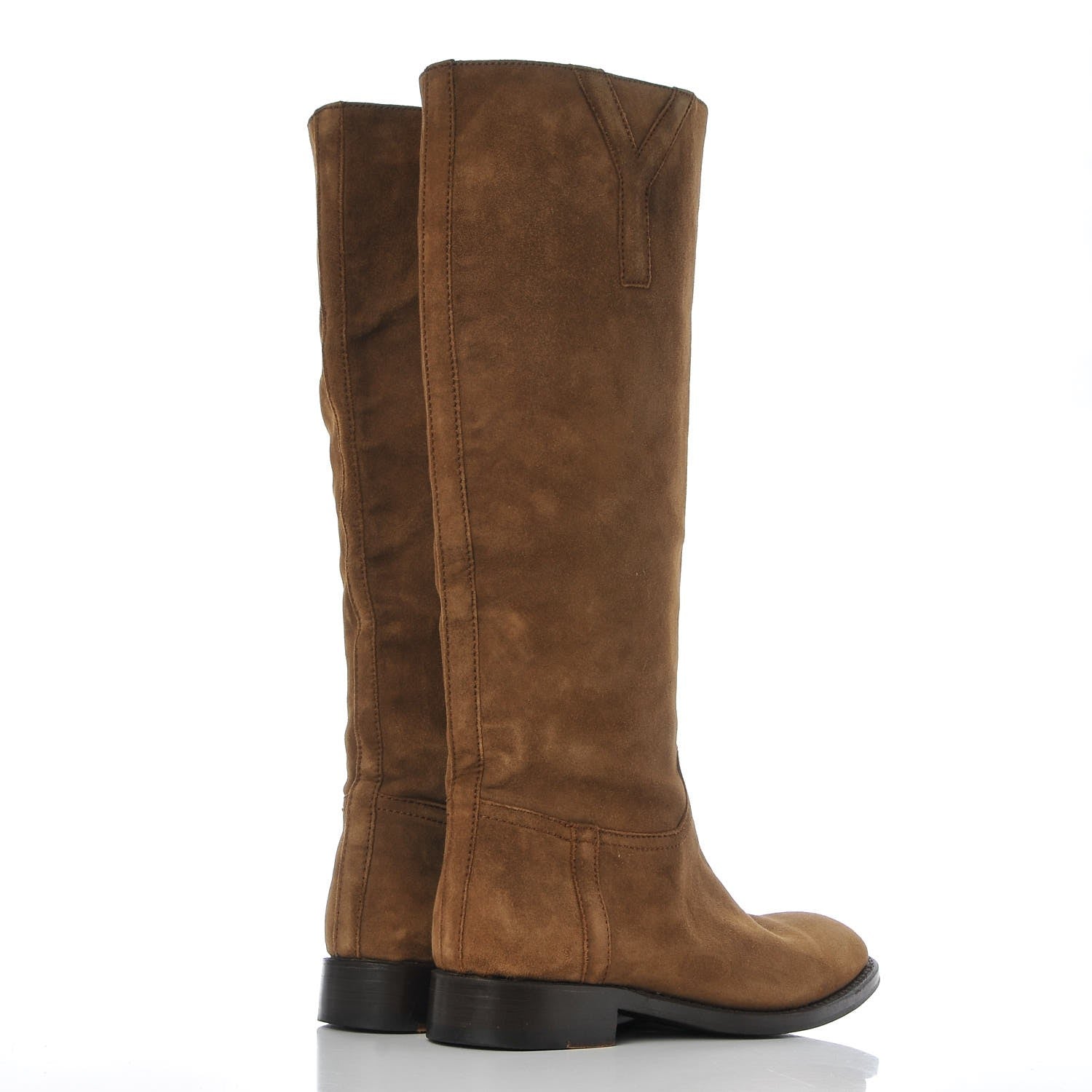 Saint Laurent Suede Knee High Boots 36 Beige 4 of 13