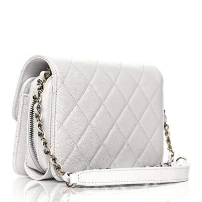 Chanel Caviar Quilted Like A Wallet Flap White 2 of 9