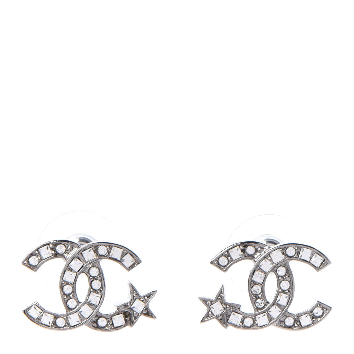 Crystal CC Starfall Earrings Silver