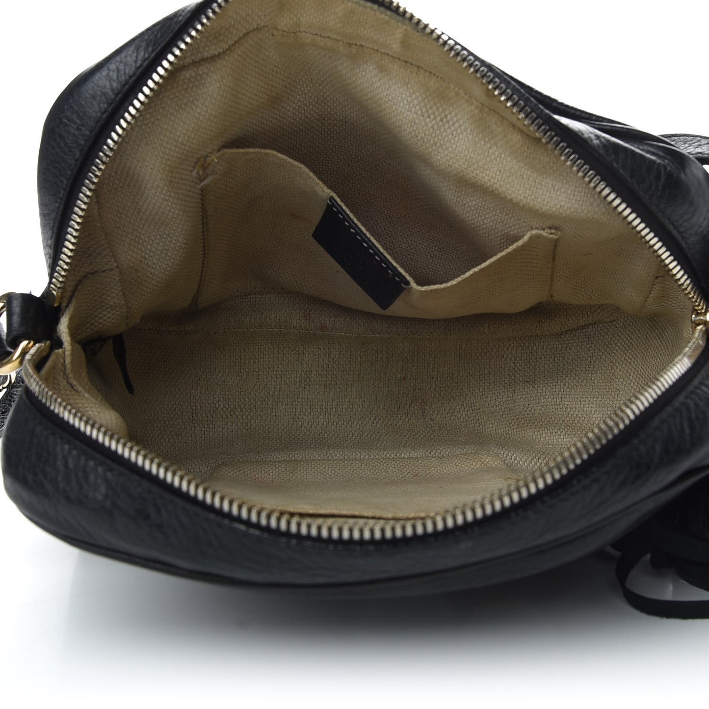 Pebbled Calfskin Small Soho Disco Bag Black