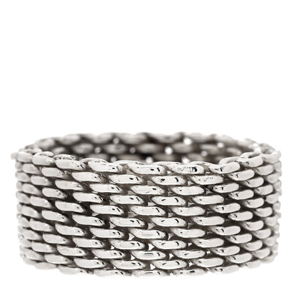 Tiffany Sterling Silver Somerset Mesh Ring 60 9 3 of 4
