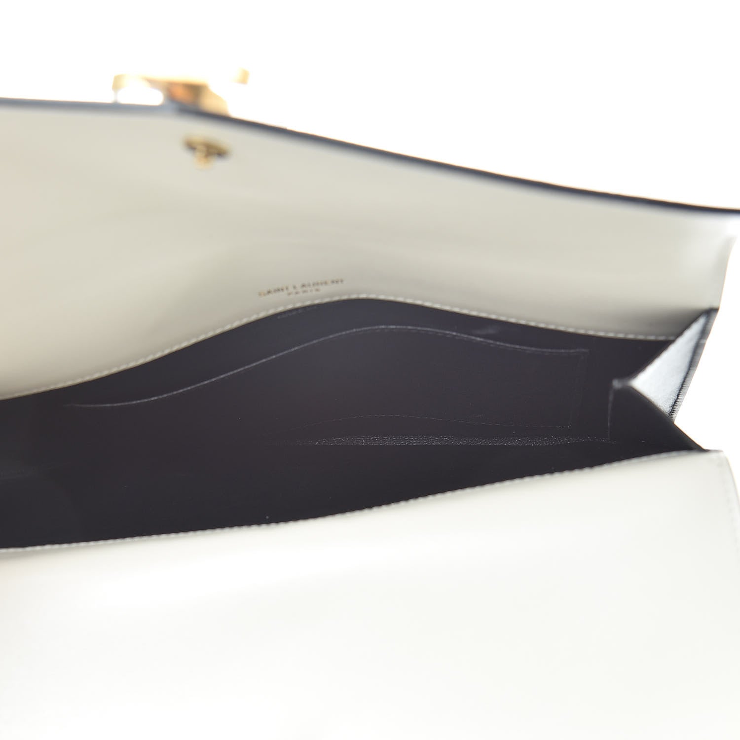 Saint Laurent Smooth Calfskin Monogram Sulpice Clutch Black White 5 of 9