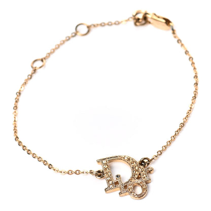 Christian Dior Crystal Logo Bracelet Gold 1 of 4