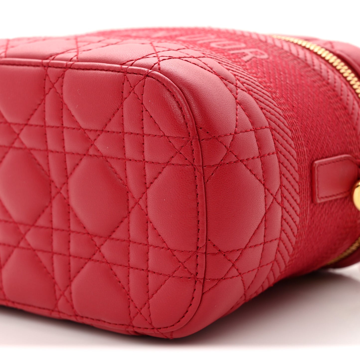 Lambskin Cannage Small Diortravel Vanity Case  Red