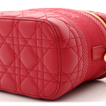 Christian Dior Lambskin Cannage Small Diortravel Vanity Case  Red 10 of 10