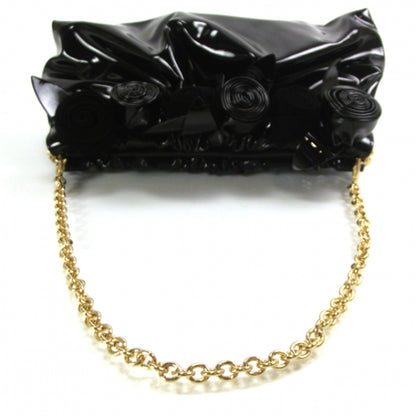 Valentino Garavani Patent Rosette Evening Clutch Black 5 of 7