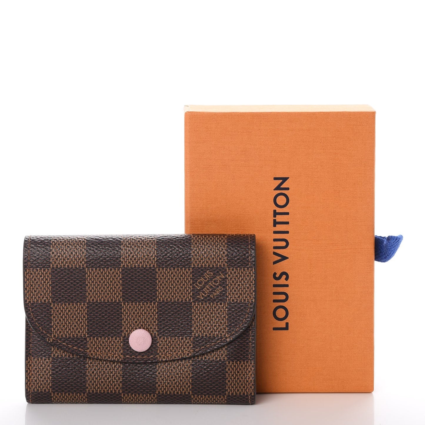 Damier Ebene Rosalie Coin Purse Rose Ballerine