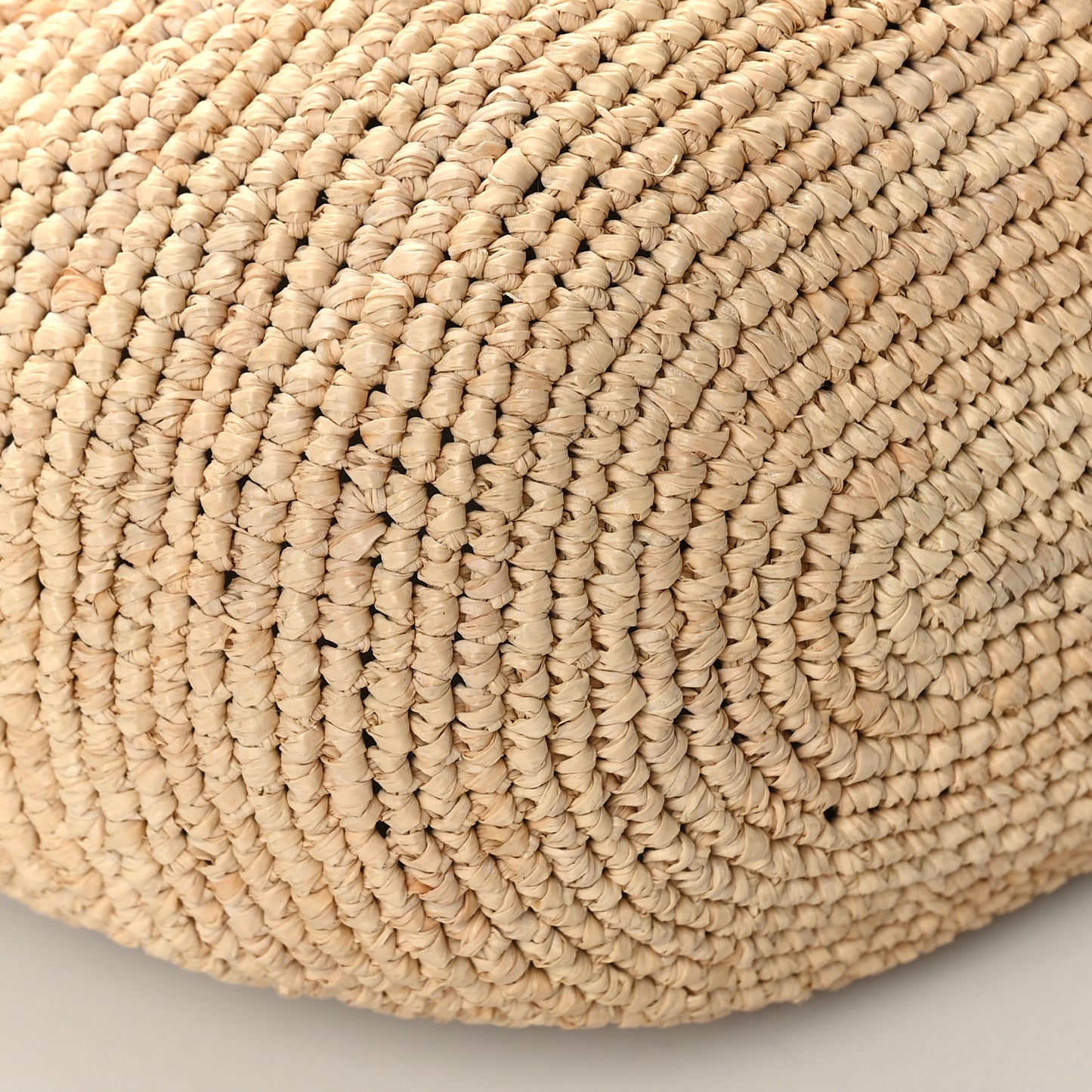 Calfskin Raffia Bucket Bag Natural Tan