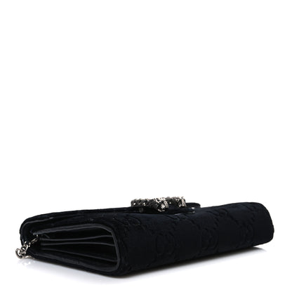 Gucci Velvet GG Monogram Mini Dionysus Chain Wallet Black 4 of 11