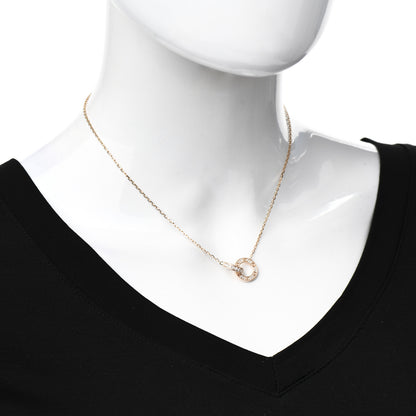 Cartier 18K Pink Gold Diamond Interlocking LOVE Paved Necklace 2 of 6