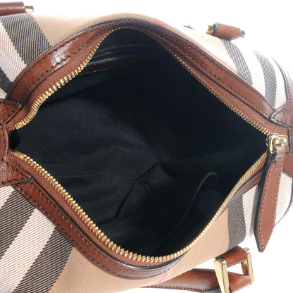 Burberry Bridle Calfskin House Check Medium Chester Bowling Bag Dark Tan 5 of 8