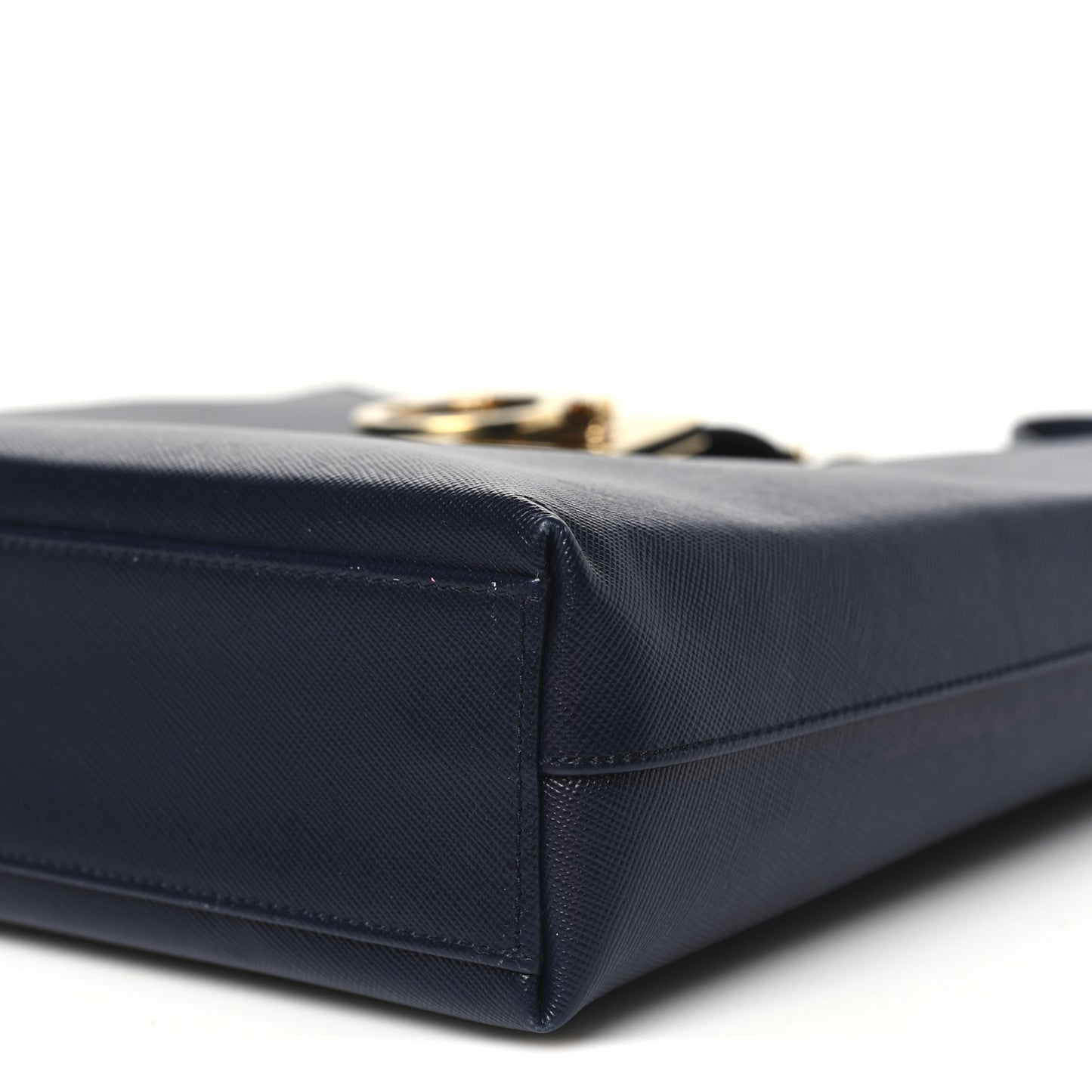 Hammered Calfskin Trifolio Shoulder Bag Navy