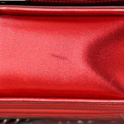 Chanel Metallic Patent Calfskin Quilted Medium Boy Flap Red 20 of 20