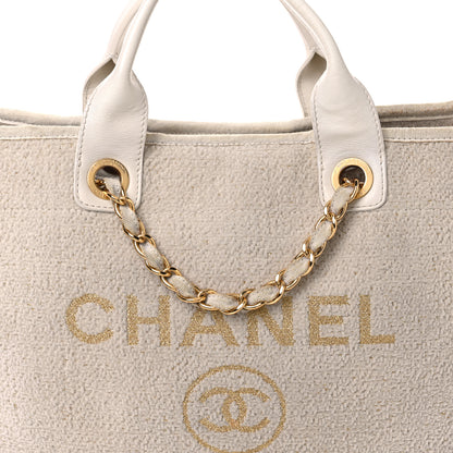 Chanel Lurex Boucle Medium Deauville Tote White 8 of 15