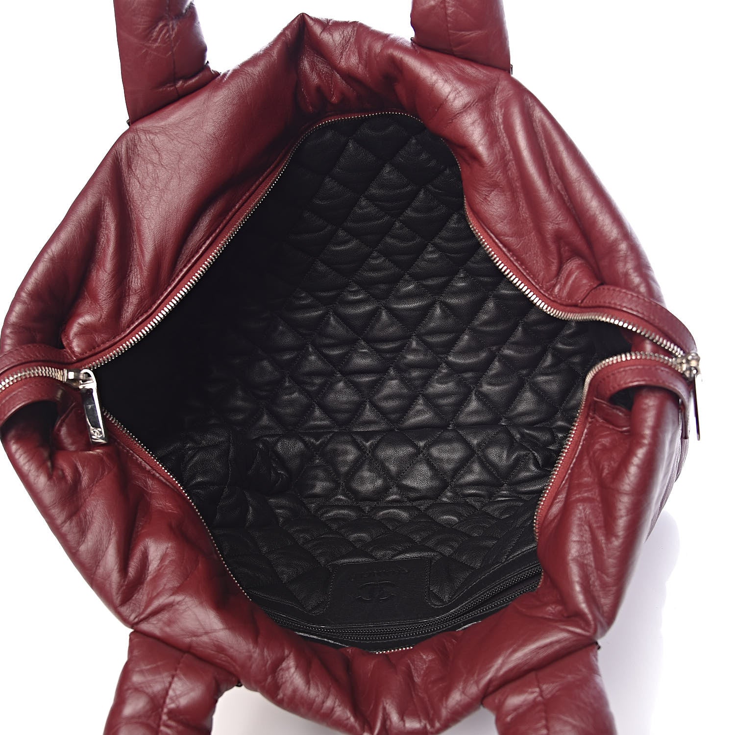 Chanel Lambskin Quilted Large Coco Cocoon Tote Burgundy 5 of 10