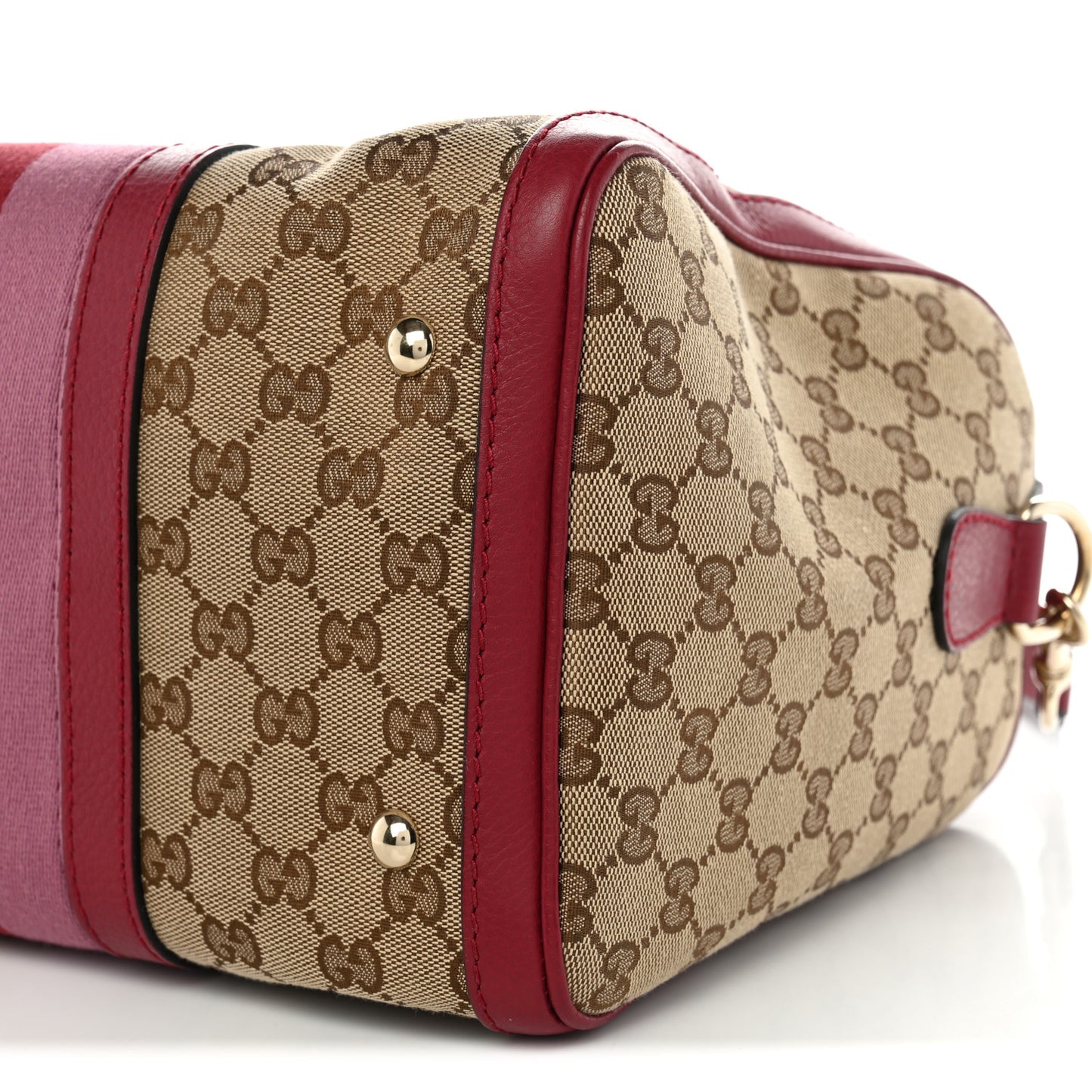 Monogram Cellarius Calfskin Vintage Web Medium Boston Beige Ebony Soft Burgundy Peonia Flower