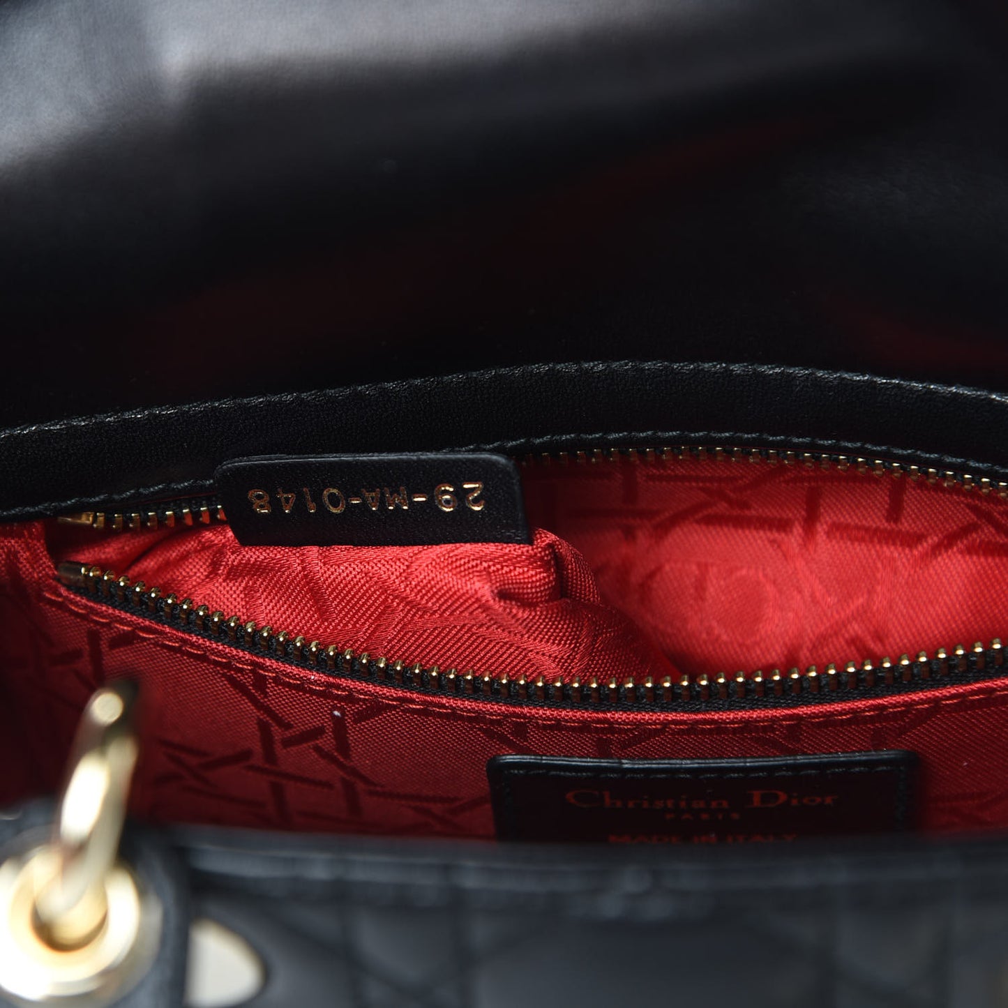 Lambskin Cannage Small Lucky Badges My Lady Dior Black