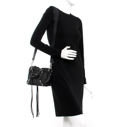 Balenciaga Lambskin Canvas Classic Silver Hardware Mini City Black 2 of 7