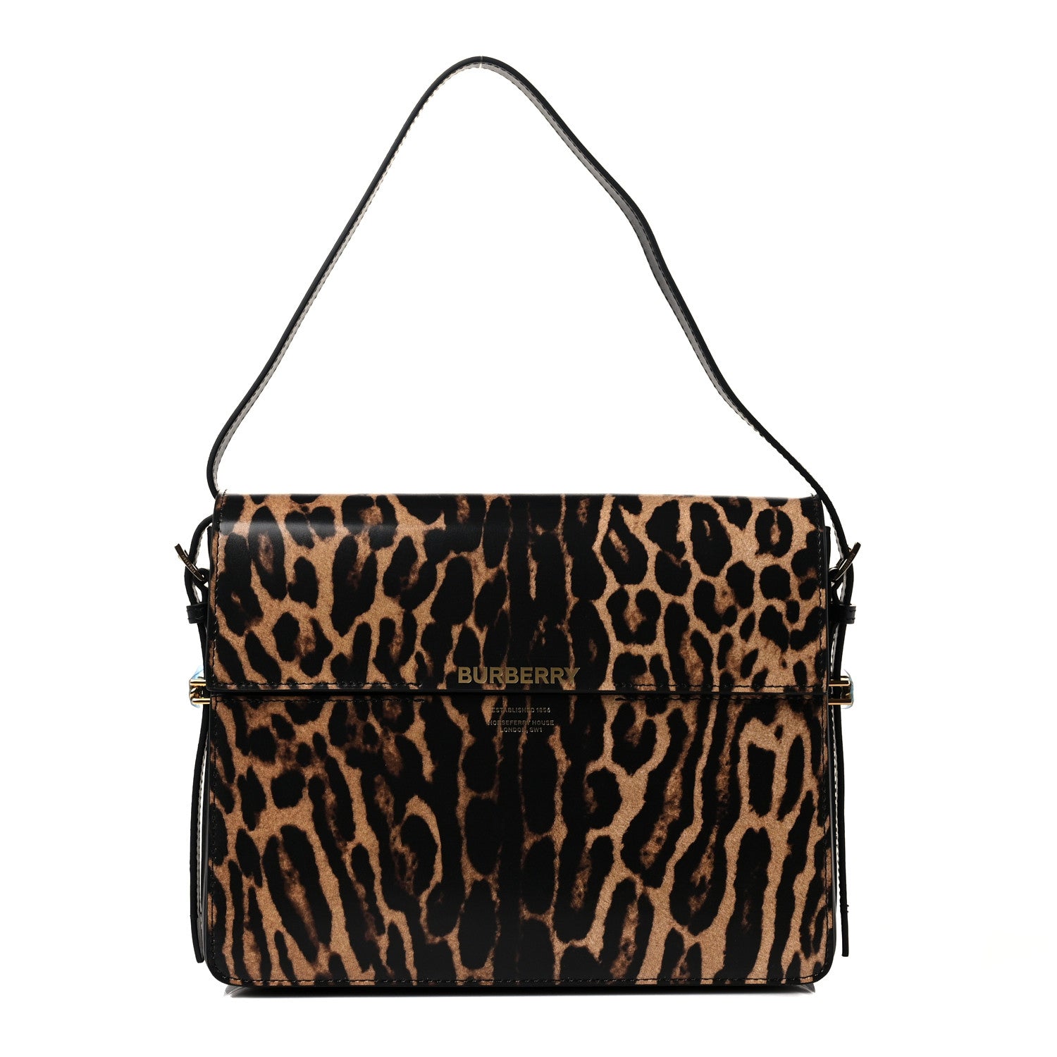 Burberry Calfskin Leopard Large Grace Bag Dark Mustard 1 of 7