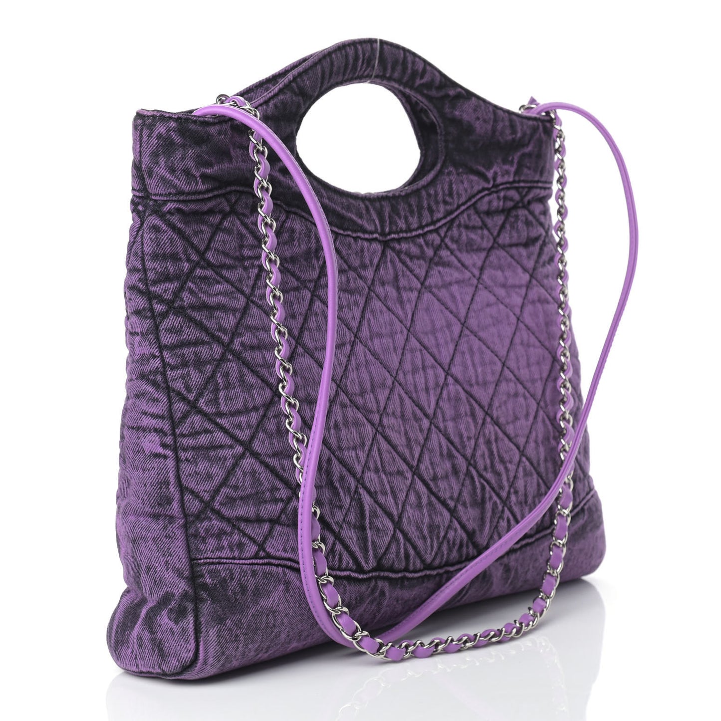 Denim Quilted Large 31 Denimpression Shopping Bag Purple Black