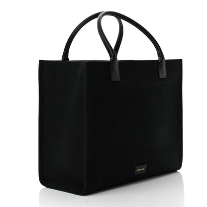 Versace Canvas Suppler Calfskin Cabas GV Signature Tote Black 3 of 10
