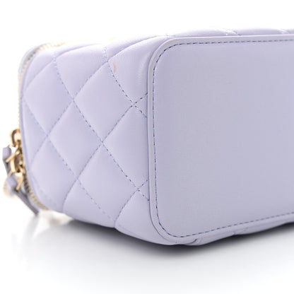 Chanel Lambskin Quilted Small Top Handle Vanity Case With Chain Light Purple 9 of 12