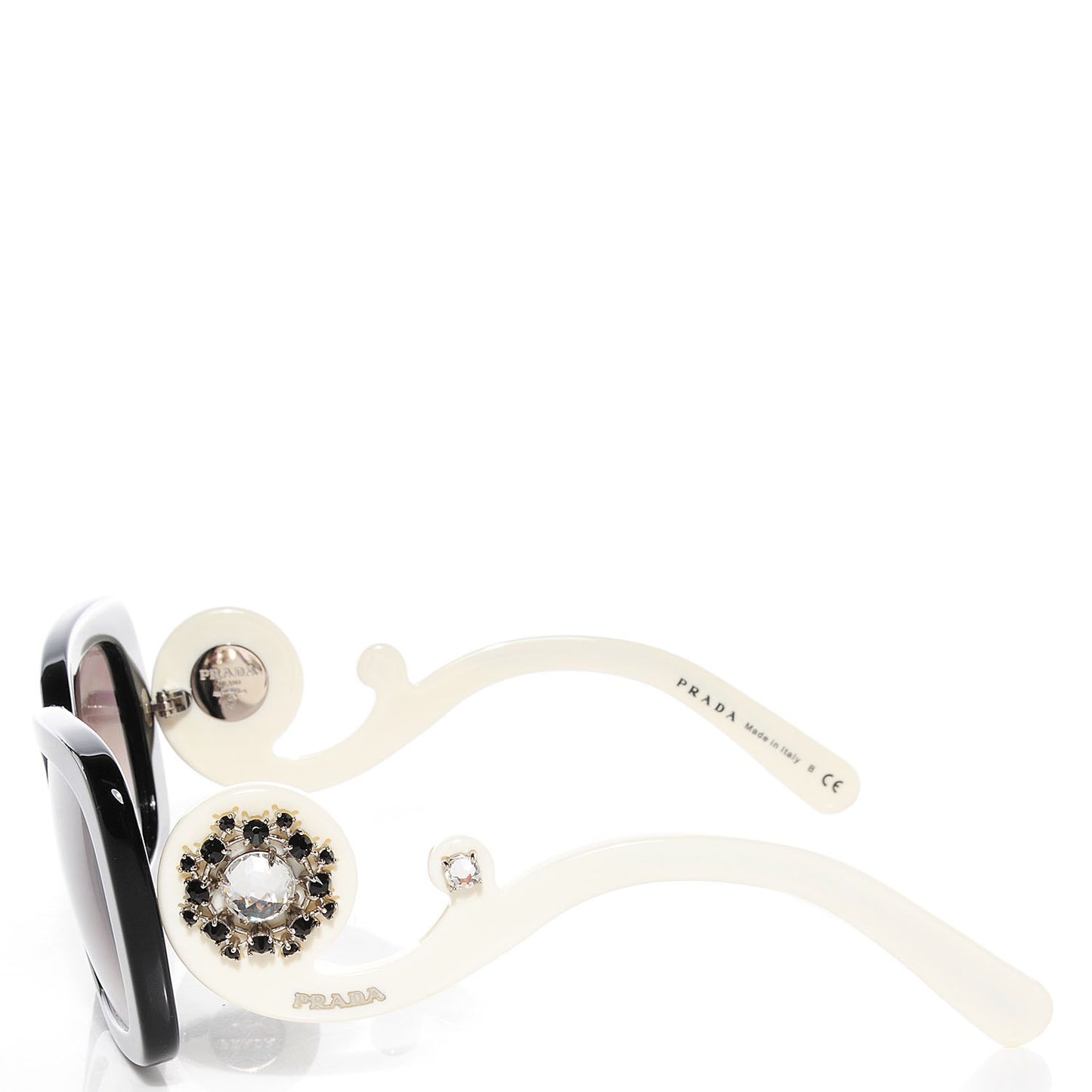Crystal Absolute Square Baroque Sunglasses White