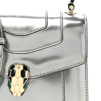 Bulgari Metallic Calfskin Serpenti Forever Top Handle Silver 8 of 19