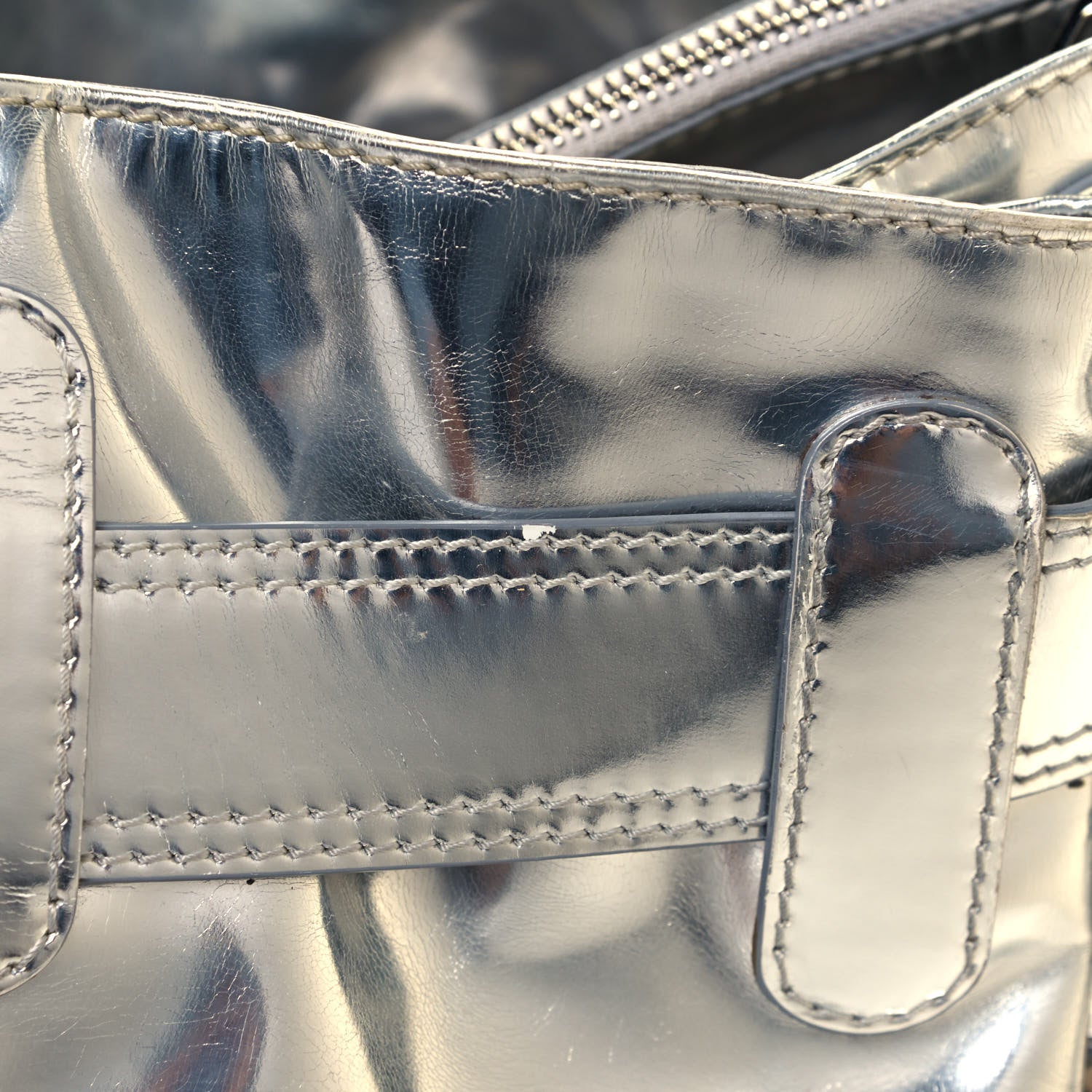 Burberry Metallic Patent House Check Sliced Beaton Silver 21 of 21