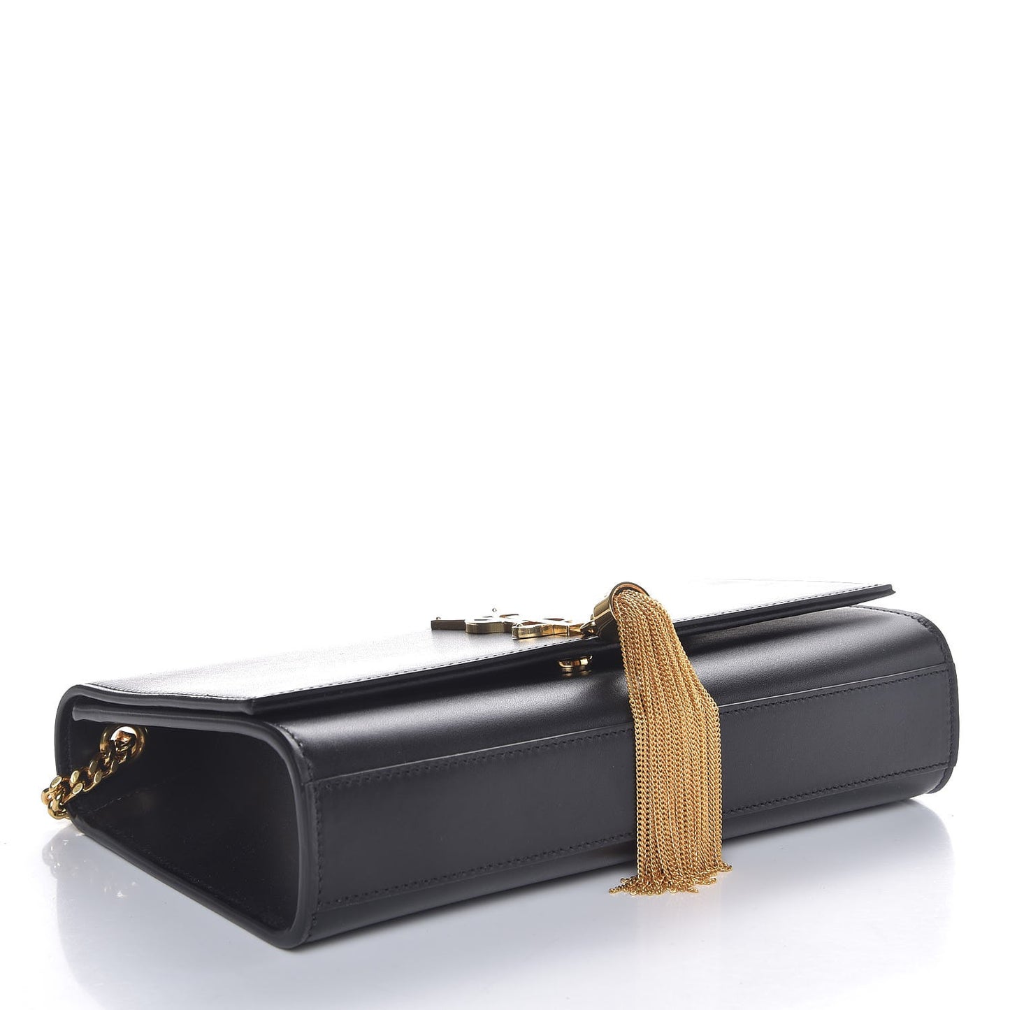 Smooth Calfskin Medium Classic Monogram Kate Tassel Satchel Black