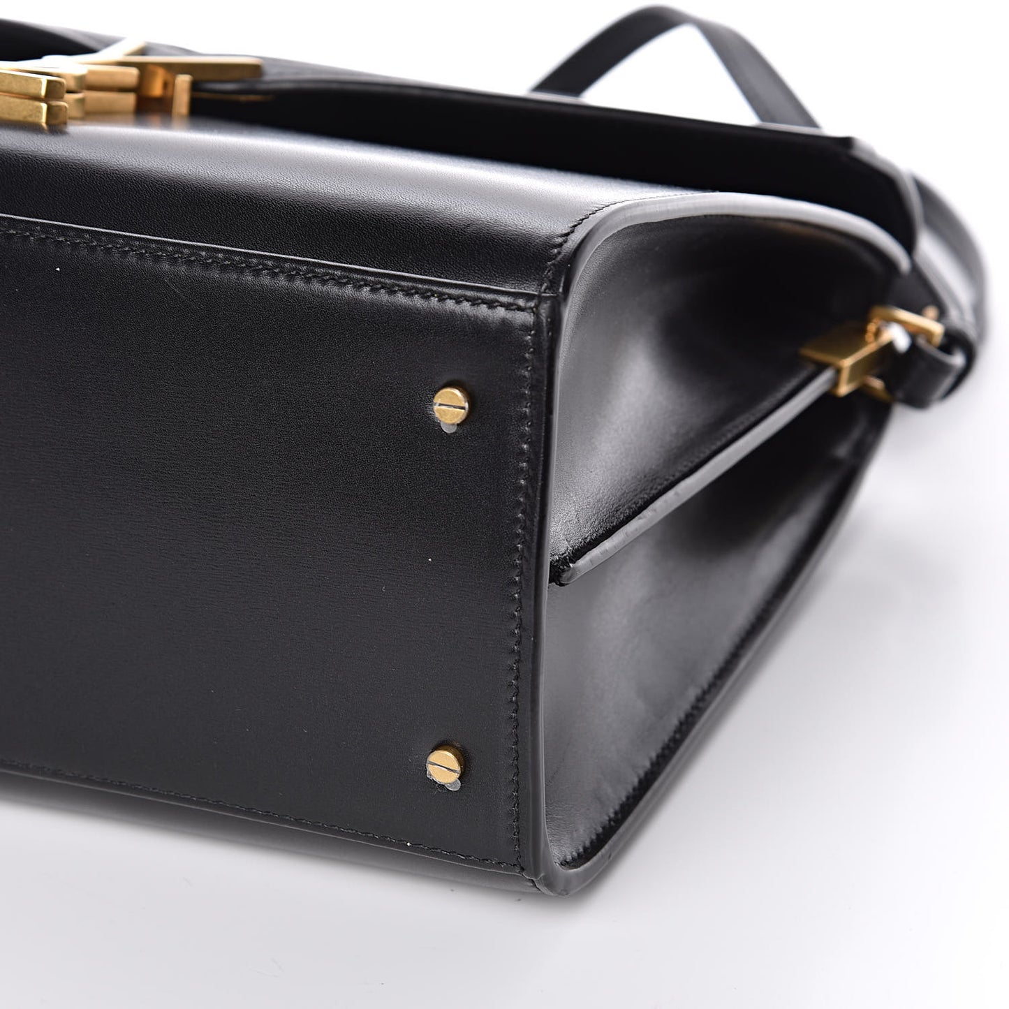 Smooth Calfskin Medium Classic Monogram Cassandra Top Handle Black Rouge Legion