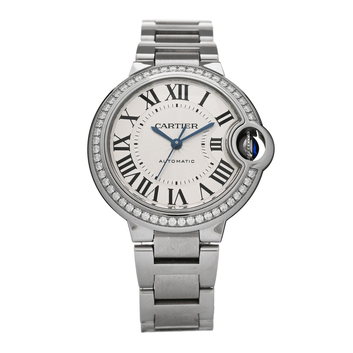 Cartier Stainless Steel Diamond Bezel 33mm Ballon Bleu De Cartier Automatic Watch 1 of 5