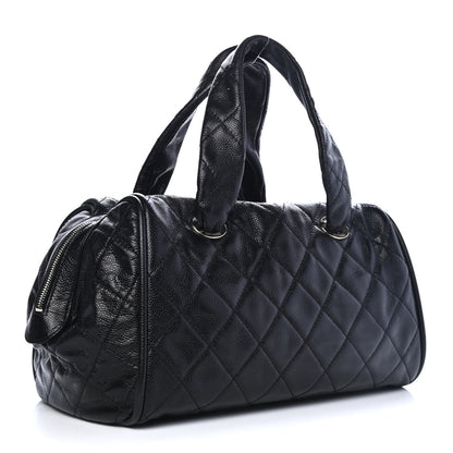 Chanel Caviar Quilted CC Timeless Bowler Black 2 of 4