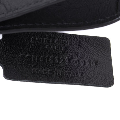 Saint Laurent Calfskin Monogram Key Ring Black 4 of 5