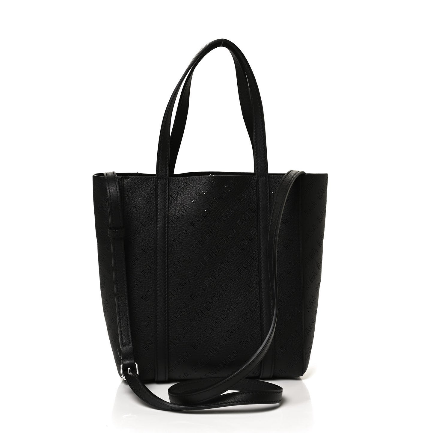 Smooth Calfskin Logo Perforated XXS Everyday Tote Black