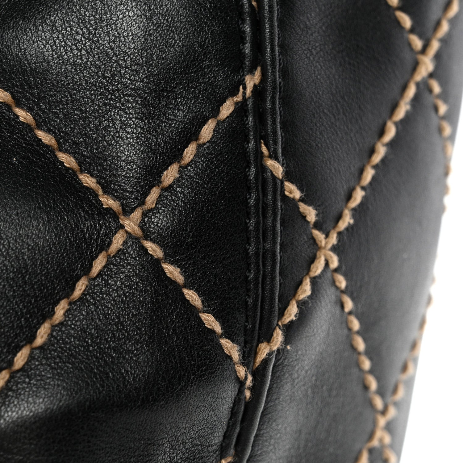 Chanel Calfskin Contrast Stitch Surpique Tote Black 13 of 14