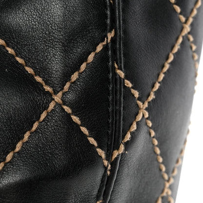 Chanel Calfskin Contrast Stitch Surpique Tote Black 13 of 14