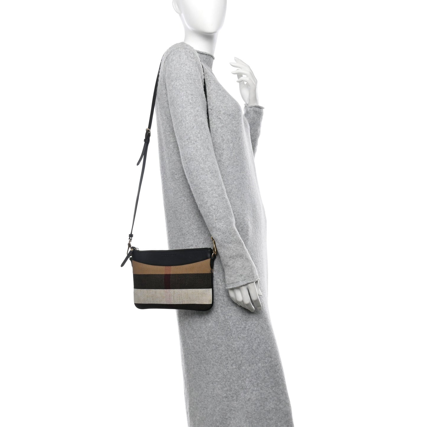 Mega Check Peyton Crossbody Clutch Bag Black