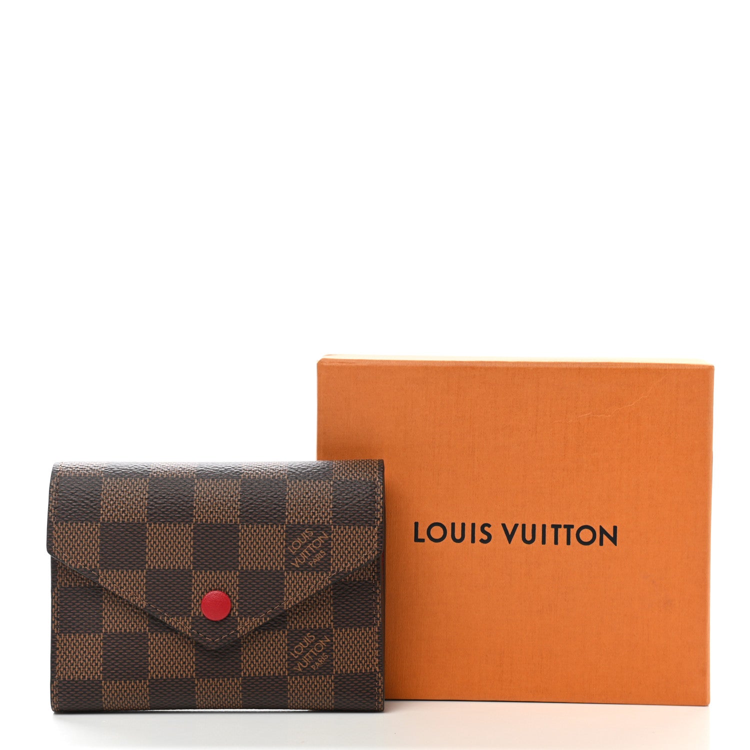 Louis Vuitton Damier Ebene Victorine Wallet Red 7 of 7