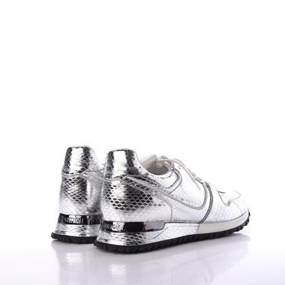 Louis Vuitton Metallic Python Run Away Sneakers 38.5 Silver 4 of 8