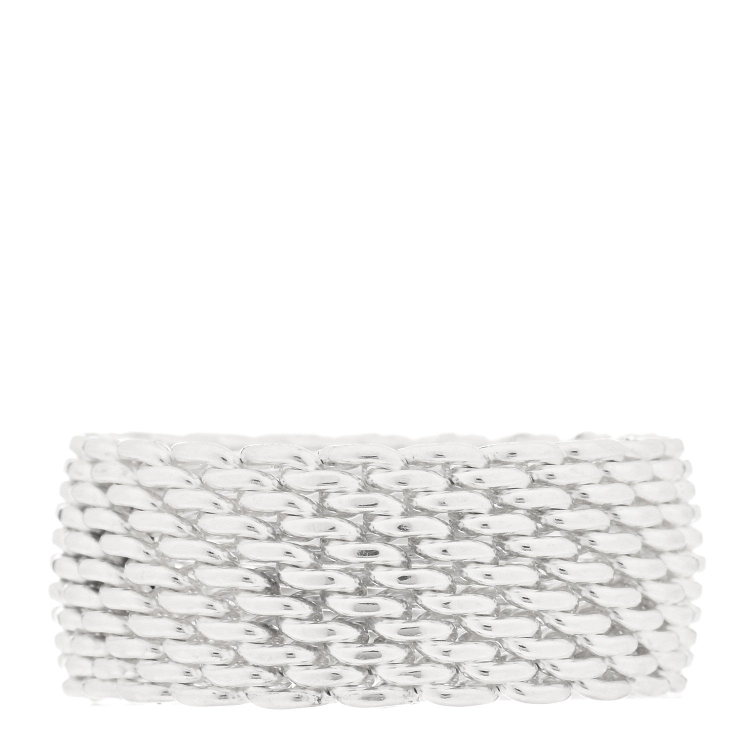 Tiffany Sterling Silver Somerset Mesh Ring 58 8.5 3 of 4