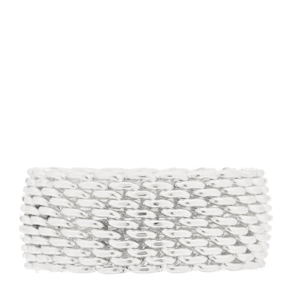 Tiffany Sterling Silver Somerset Mesh Ring 58 8.5 3 of 4