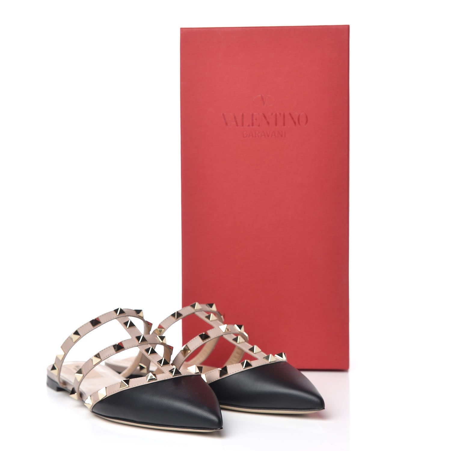 Valentino Garavani Nappa Rockstud Flat Cage Mules 36.5 Black Poudre 11 of 11