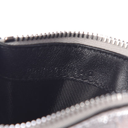 Valentino Garavani Metallic Calfskin Go Logo Coin Case Card Holder Silver 7 of 8