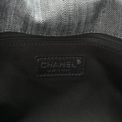 Chanel Denim Quilted Messenger Bag Black 6 of 7