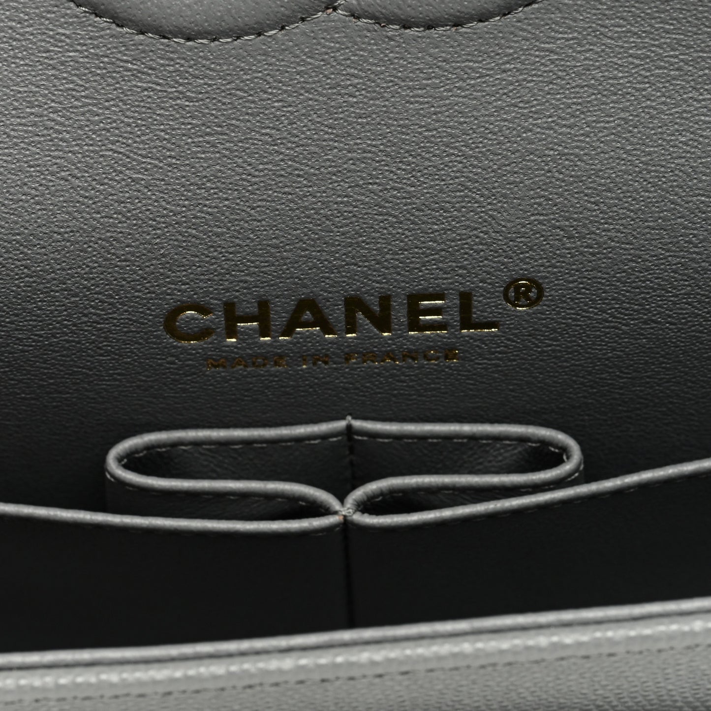 Caviar Quilted Small Double Flap Grey